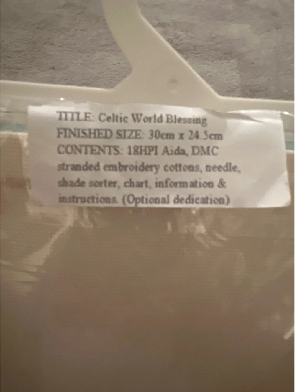 Celtic World Blessing Cross Stitch Kit with 18HPI Aida and DMC Threads